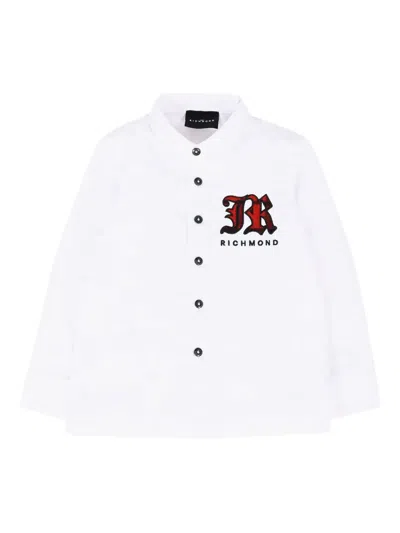 John Richmond Junior Babies' Long-sleeve Logo Shirt In White