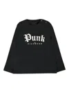 John Richmond Junior Long-sleeve Punk-print T-shirt In Black