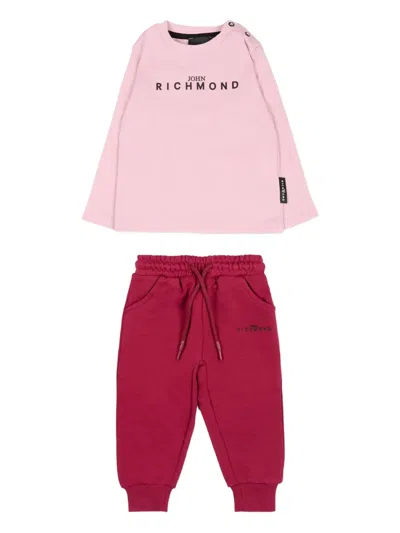 John Richmond Junior Babies' Long-sleeve Tracksuit Set In Pink