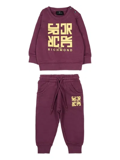 John Richmond Junior Babies' Long-sleeve Tracksuit Set In Purple