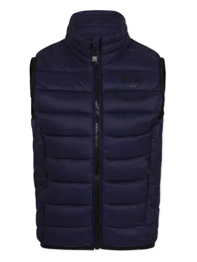 John Richmond Junior Kids' Loog-print Gilet In Blue