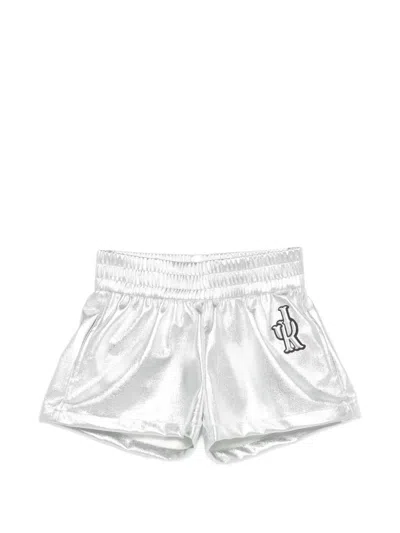 John Richmond Junior Metallic Shorts In Silver