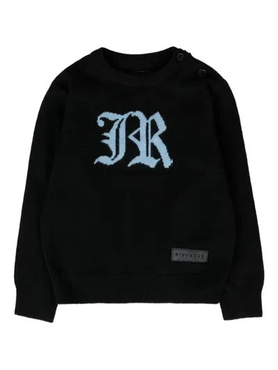 John Richmond Junior Babies' Old-english-letter-detail Sweater In Black
