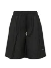 John Richmond Junior Pinstripe Drawstring Shorts In Black