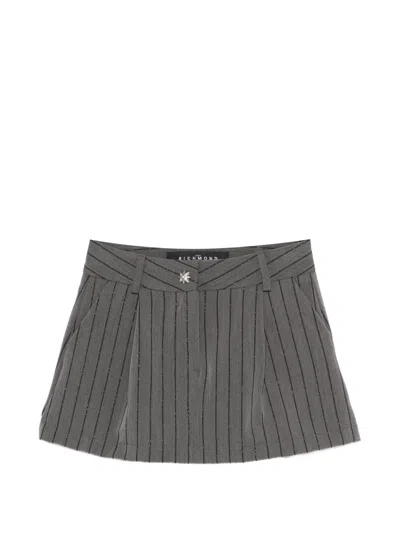 John Richmond Junior Kids' Pinstripe Mini Skirt In Gray