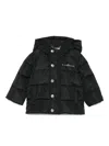 John Richmond Junior Quilted Hooded Jacket In Black