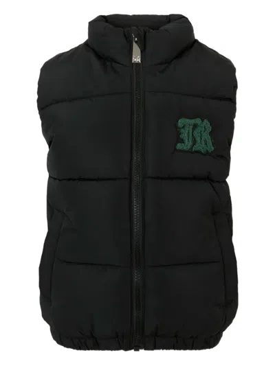 John Richmond Junior Kids' Quilted Logo-patch Gilet In Black