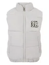 John Richmond Junior Quilted Logo-patch Gilet In Neutral