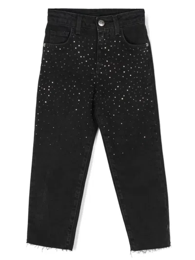John Richmond Junior Kids' Rhinestone-embellished Jeans In Grey