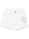 John Richmond Junior Rhinestone-embellished Shorts In White
