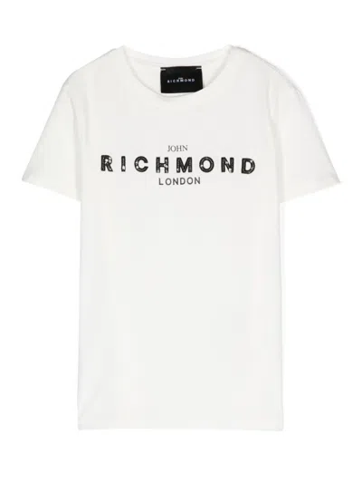 John Richmond Junior Kids' Sequin-embellished T-shirt In White