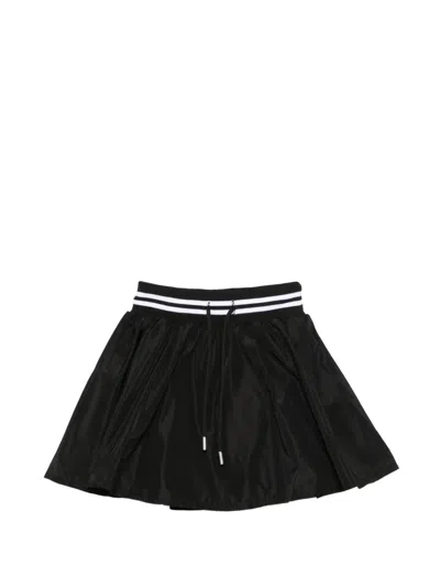 John Richmond Junior Kids' Striped-waistband Mini Skirt In Black