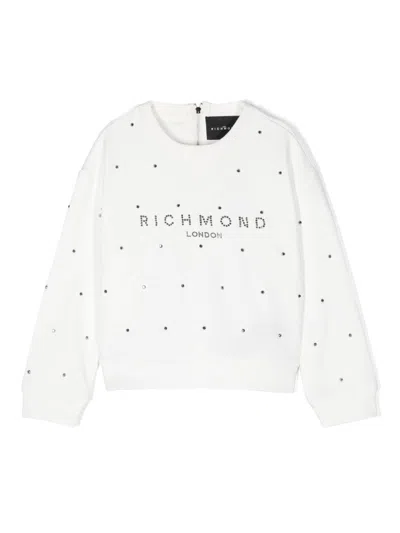 John Richmond Junior Sweatshirt Mit Nietendetail In Weiss