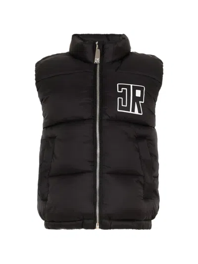 John Richmond Junior Kids' Zip Logo-detail Gilet In Black