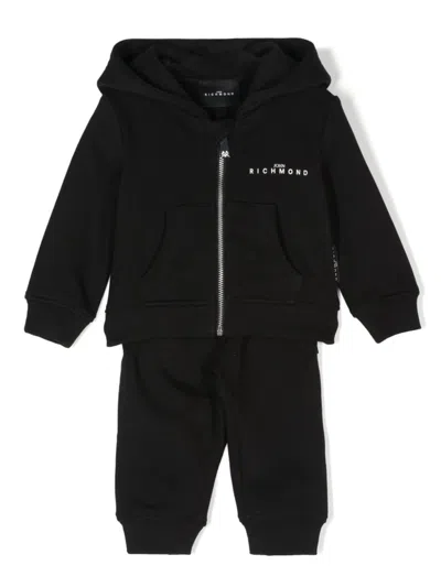 John Richmond Junior Babies' Zip-up Jersey Tracksuit In Black