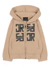 John Richmond Junior Zipped Hooded Top In Neutral