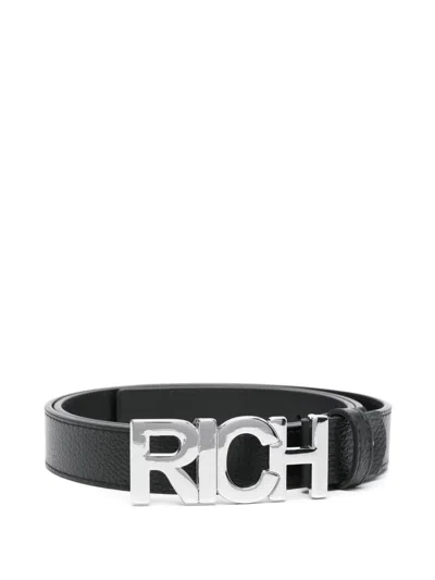 John Richmond Leather Belt In Black