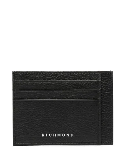 John Richmond Leather Card Holder In Black