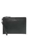 John Richmond Leather Clutch Bag In Black