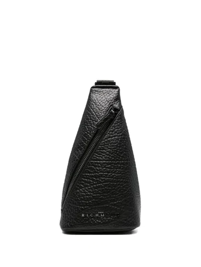 John Richmond Leather Shoulder Bag In Black