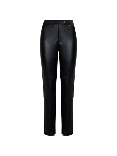 John Richmond Leather Slim-fit Trousers In Black