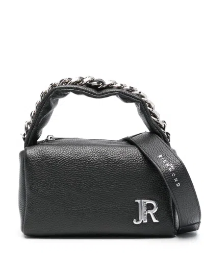 John Richmond Leather Tote Bag In Black