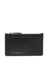 John Richmond Black Wallet In Leather With Logo And Zip In Black