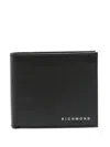 John Richmond Black Wallet In Leather With Logo In Black