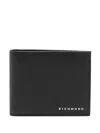 John Richmond Black Wallet In Leather With Logo In Black