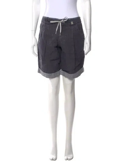 Pre-owned John Richmond Linen Knee-length Shorts W/ Tags In Purple