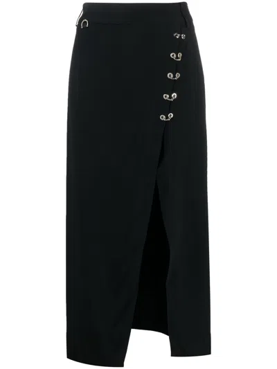 John Richmond Link-detail Midi Skirt In Black
