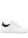 John Richmond Logo-debossed Leather Sneakers In White