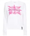 John Richmond Union-jack Embellished Long-sleeved Sweatshirt In White