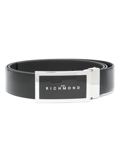 John Richmond Logo-engraved Belt In Black