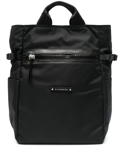 John Richmond Rucksack Mit Logo-patch In Schwarz
