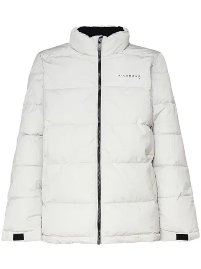 John Richmond Logo-print Jacket In Weiss