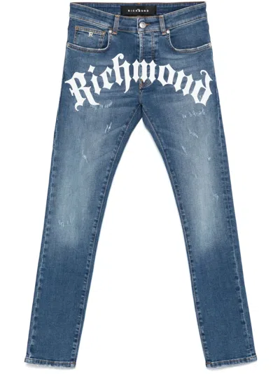 John Richmond Logo-print Jeans In 蓝色