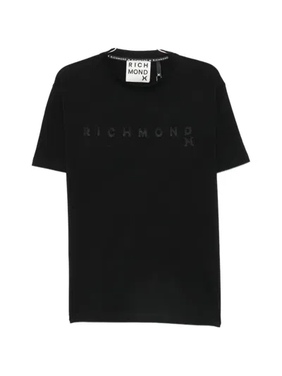 John Richmond Logo-embroidered T-shirt In Black