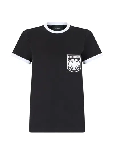 John Richmond Logo-patch Ringer T-shirt In Black