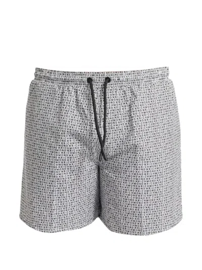John Richmond Logo-print Drawstring Swim Shorts In White