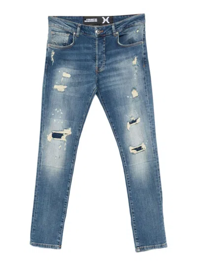 John Richmond Long Jeans With Rips  In Blue