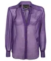 John Richmond Long-sleeved Button-cuff Shirt In Purple