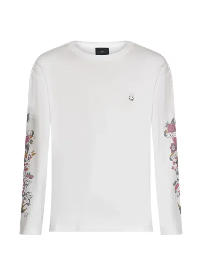 John Richmond Long-sleeve Graphic T-shirt In White