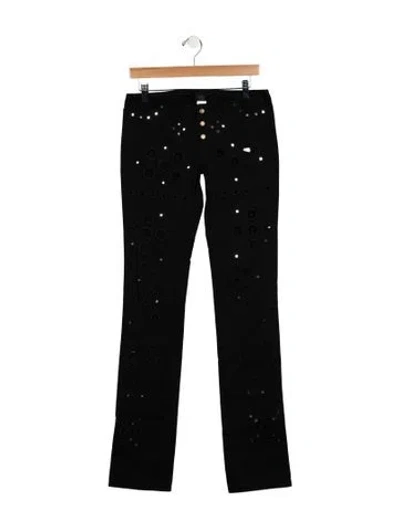 Pre-owned John Richmond Low-rise Straight Leg Jeans In Black