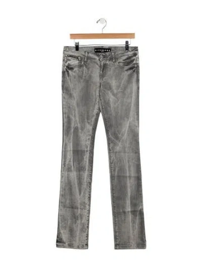 Pre-owned John Richmond Low-rise Straight Leg Jeans W/ Tags In Gray