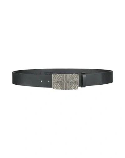 John Richmond Man Belt Black Size 36 Leather