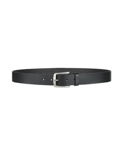 John Richmond Man Belt Black Size 39.5 Leather In Metallic
