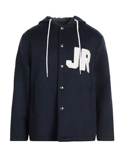 John Richmond Man Coat Navy Size 40 Wool, Polyester