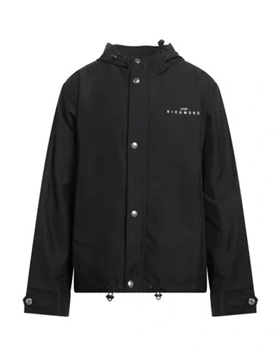 John Richmond Man Jacket Black Size 44 Cotton, Polyester