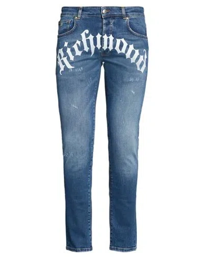 John Richmond Man Jeans Blue Size 34 Cotton, Elastane